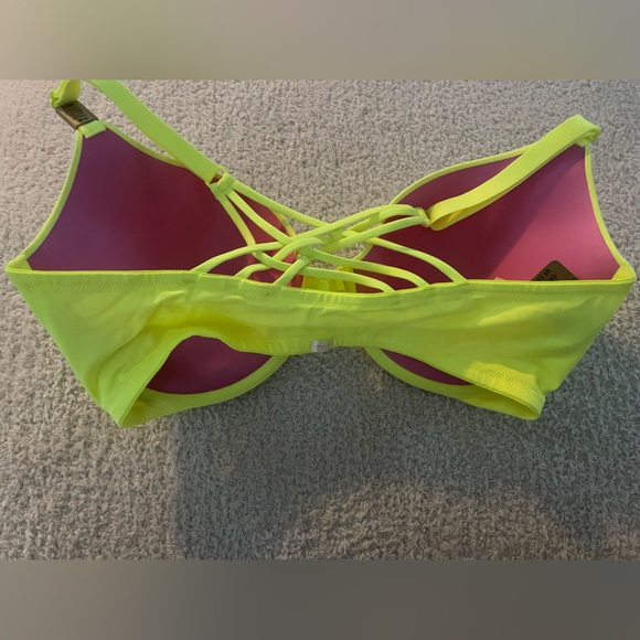 NWT: PINK neon yellow push up 36DD bra - Picture 2 of 8